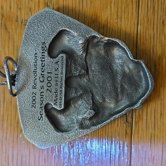 HARLEY DAVIDSON 2001 Season's Greetings Celebrate On All Cylinders Pewter Orname - Picture 8 of 10